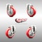 Service Caster 4 Inch 316SS Red Polyurethane Wheel Swivel Bolt Hole Caster Brakes SCC, 2PK SCC-SS316BH20S414-PPUB-RED-2-TLB-2 - alternate 5